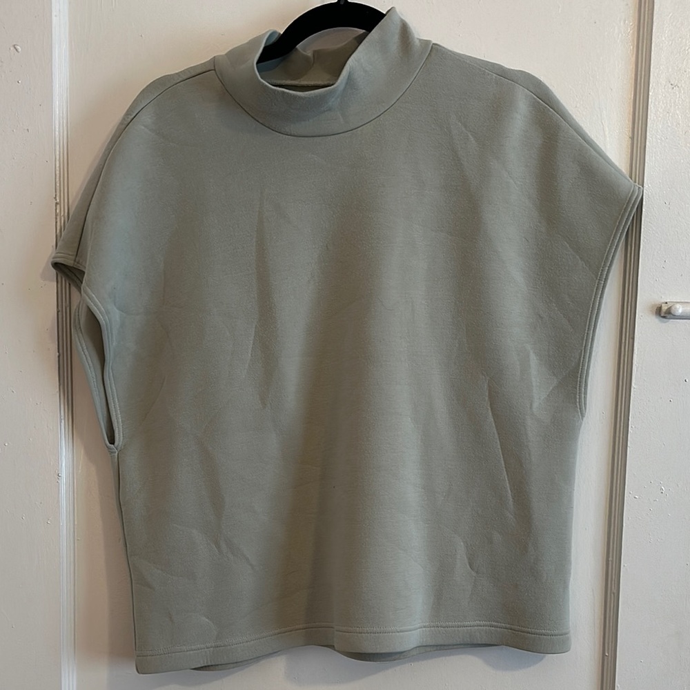 Leze The Label Sleeveless Mock Neck Top in Sage Green